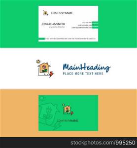 Beautiful Electric power Logo and business card. vertical Design Vector
