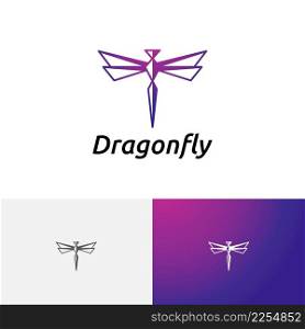 Beautiful Elegant Dragonfly Wings Fly Insect Nature Logo Symbol Idea