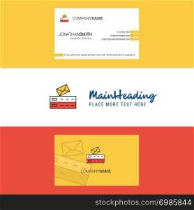 Beautiful Email Logo and business card. vertical Design Vector