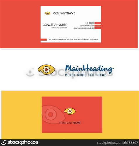 Beautiful Eye Logo and business card. vertical Design Vector