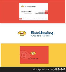 Beautiful Eye Logo and business card. vertical Design Vector