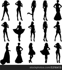 Beautiful fashion girl silhouette on a white background. Beautiful fashion girl silhouette on a white background.