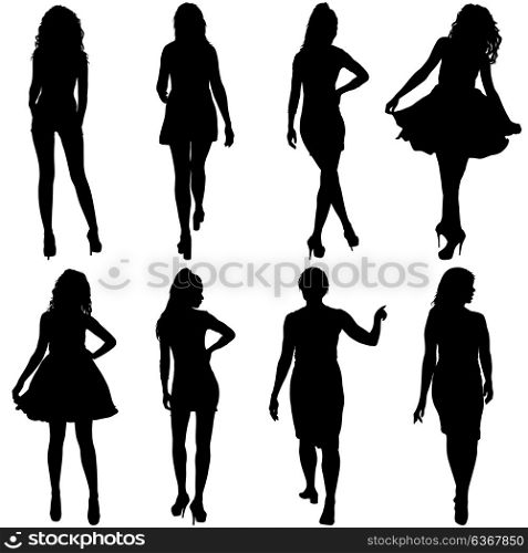 Beautiful fashion girl silhouette on a white background. Beautiful fashion girl silhouette on a white background.