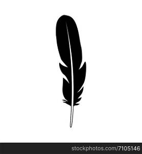 Beautiful feather icon. Simple illustration of beautiful feather vector icon for web design isolated on white background. Beautiful feather icon, simple style