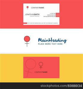Beautiful Female Logo and business card. vertical Design Vector