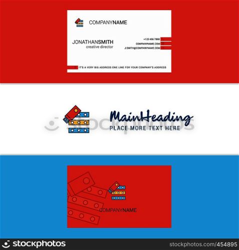 Beautiful Files copy Logo and business card. vertical Design Vector