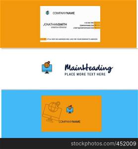 Beautiful FInd location Logo and business card. vertical Design Vector