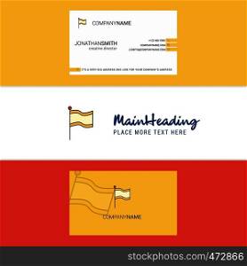 Beautiful Flag Logo and business card. vertical Design Vector