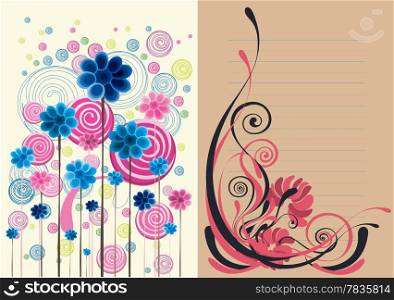 Beautiful floral abstract background in soft blue, pink and white Great for textures and backgrounds for your projects!