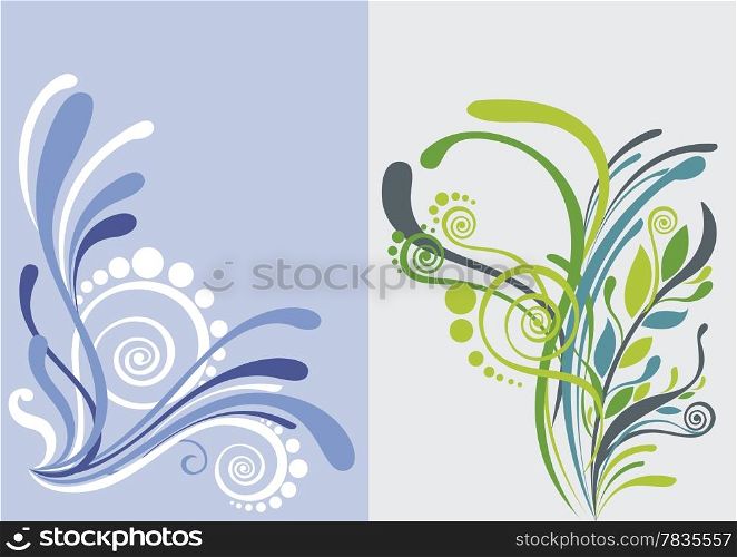 Beautiful floral abstract background in soft blue, yellow and green Great for textures and backgrounds for your projects!