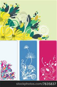 Beautiful floral abstract background in soft blue, yellow and pink Great for textures and backgrounds for your projects!