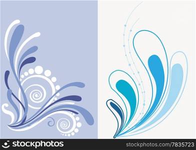 Beautiful floral abstract background in soft cream, blue and white Great for textures and backgrounds for your projects!