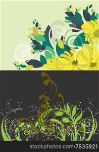 Beautiful floral abstract background in soft yellow and green Great for textures and backgrounds for your projects!