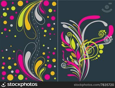 Beautiful floral abstract background in vibrant grey, yellow and pink Great for textures and backgrounds for your projects!
