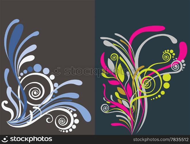 Beautiful floral abstract background in vibrant pink, yellow and blue Great for textures and backgrounds for your projects!