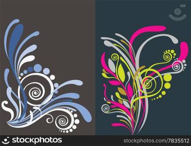 Beautiful floral abstract background in vibrant pink, yellow and blue Great for textures and backgrounds for your projects!