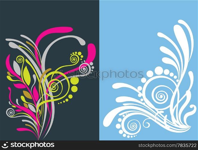 Beautiful floral abstract background in vibrant yellow, pink and blue Great for textures and backgrounds for your projects!