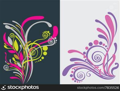 Beautiful floral abstract background in vibrant yellow, purple and pink Great for textures and backgrounds for your projects!