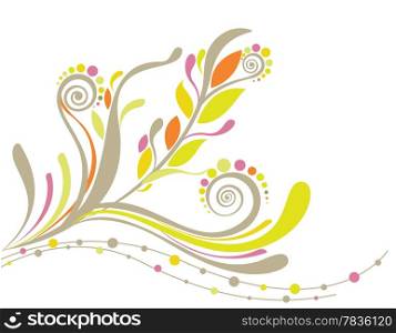 Beautiful floral background in soft green, yellow and orange Great for textures and backgrounds for your projects!