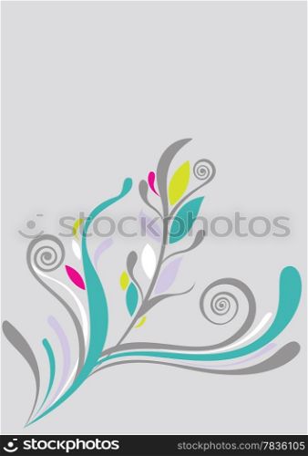 Beautiful floral background in soft grey and green Great for textures and backgrounds for your projects!
