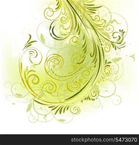 Beautiful floral ornate green design (vector format)