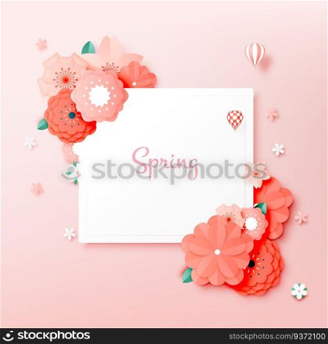 Beautiful floral paper art with pastel color scheme vector illustation