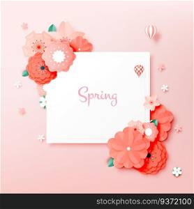 Beautiful floral paper art with pastel color scheme vector illustation