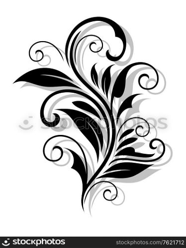Beautiful floral pattern with shadows for design and ornate