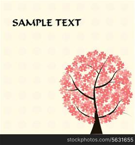 beautiful floral tree card. Vector illustration. EPS 10.