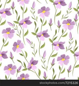 Beautiful floral vector seamless pattern. Delicate meadow flowers on a white background. Pastel colors.
