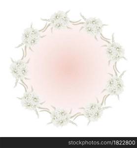 Beautiful floral wreath watercolor design element isolated on white background.Vector illustration.Eps10