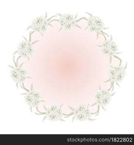 Beautiful floral wreath watercolor design element isolated on white background.Vector illustration.Eps10