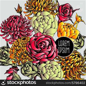 Beautiful flower background art. Decorative floral elements. beautiful flower background art