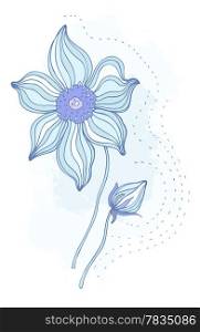Beautiful flower. Hand drawn vector illustration isolated