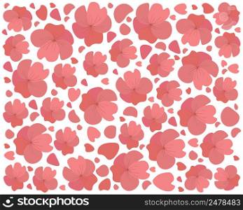 Beautiful Flower, Illustration Background of Beautiful Red Geranium Flowers or Pelargonium Graveolens Flowers.
