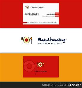 Beautiful Food Logo and business card. vertical Design Vector