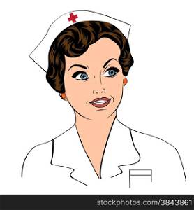 Beautiful friendly and confident nurse smiling , vector illustration