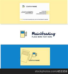 Beautiful Fuel station Logo and business card. vertical Design Vector