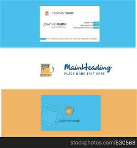 Beautiful Fuel station Logo and business card. vertical Design Vector