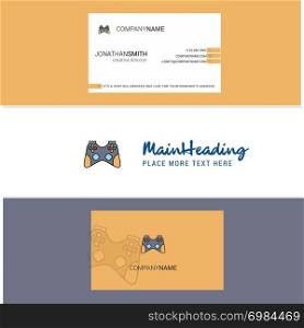 Beautiful Game controller Logo and business card. vertical Design Vector
