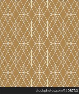 Beautiful geometric pattern, great design for any purpose.Pattern background vector.Fine lines.Golden and white.. Seamless geometric pattern in golden and white.