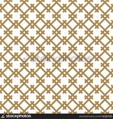 Beautiful geometric pattern, great design for any purpose.Pattern background vector.Thick lines.Gold and white.. Seamless geometric pattern in golden and white.