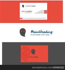 Beautiful Ghost Logo and business card. vertical Design Vector