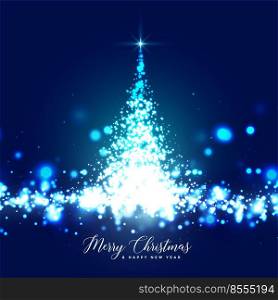 beautiful glowing christmas tree sparkles background design