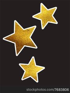 Beautiful Golden glitter sparkles stars. Vector Illustration EPS10. Beautiful Golden glitter sparkles stars. Vector Illustration
