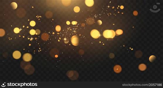 beautiful golden glitter stars on abstract gray background use for celebration