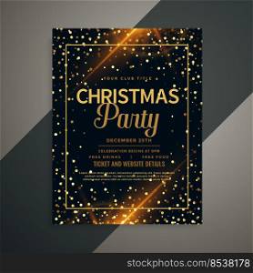 beautiful golden sparkles christmas flyer template