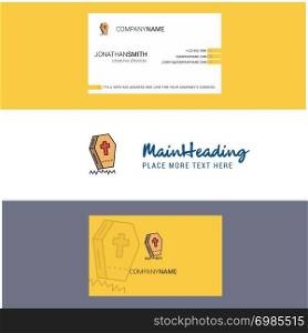 Beautiful Grave Logo and business card. vertical Design Vector