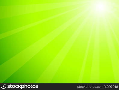 beautiful green sunburst, vector abstract background