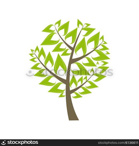 Beautiful Green Tree Icon on a White Background Vector Illustration. EPS10. Beautiful Green Tree Icon on a White Background Vector Illustrat